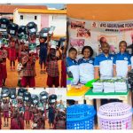 AYO ADEMUSIRE FOUNDATION DISTRIBUTE WRITING MATERIALS AT OKE OLUWATEDO PRIMARY SCHOOL