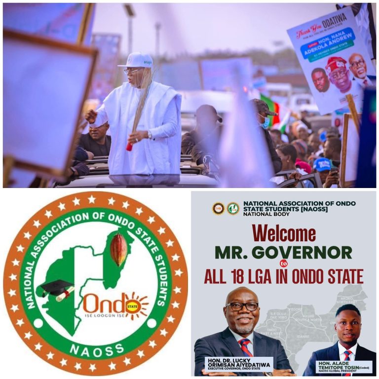 NAOSS GLOBAL CELEBRATES HIS EXCELLENCY, HON. DR. LUCKY ORIMISAN AIYEDATIWA, ON THE SUCCESSFUL COMPLETION OF THE STATEWIDE “THANK YOU TOUR” ACROSS ALL 18 LOCAL GOVERNMENT AREAS OF ONDO STATE