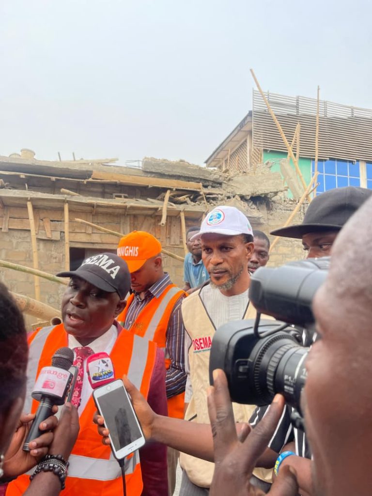 ODSEMA Moves Swiftly as Mr. Orunko, Hon. Wellington Adebawo Lead On-the-Spot Assessment of Building Collapse in Akure