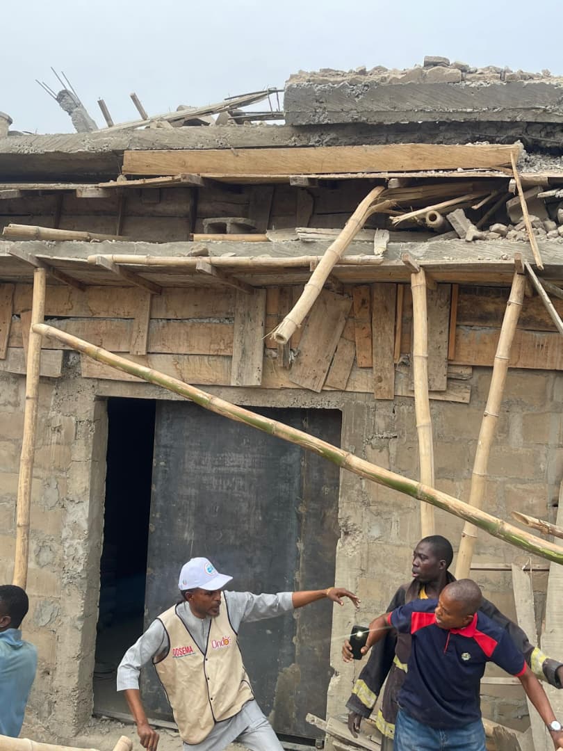 ODSEMA Moves Swiftly as Mr. Orunko, Hon. Wellington Adebawo Lead On-the-Spot Assessment of Building Collapse in Akure