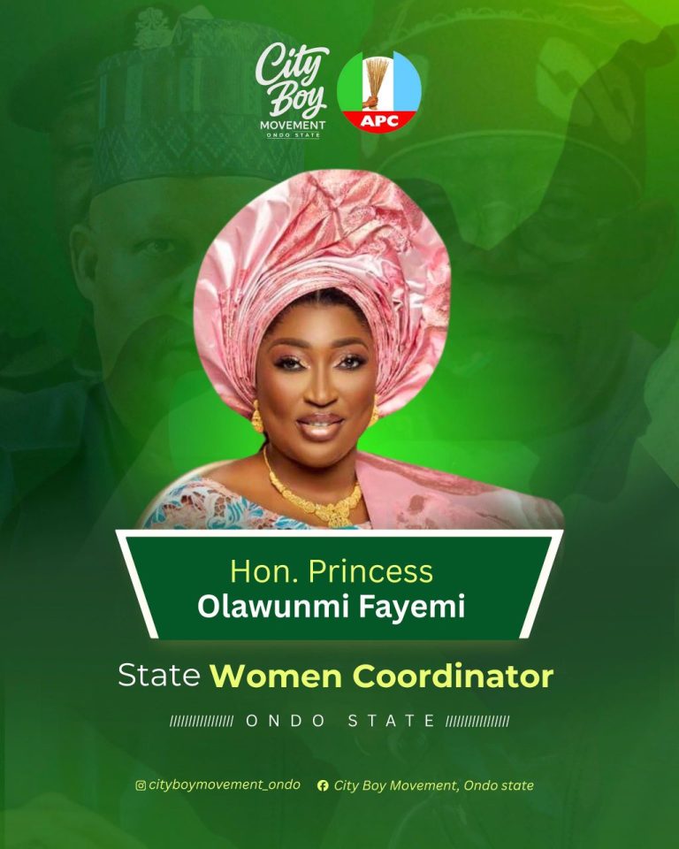 A Trailblazer Takes Charge: Kudos Hon. Fayemi-Obayelu Takes Helm as City Boy Movement Women State Coordinator